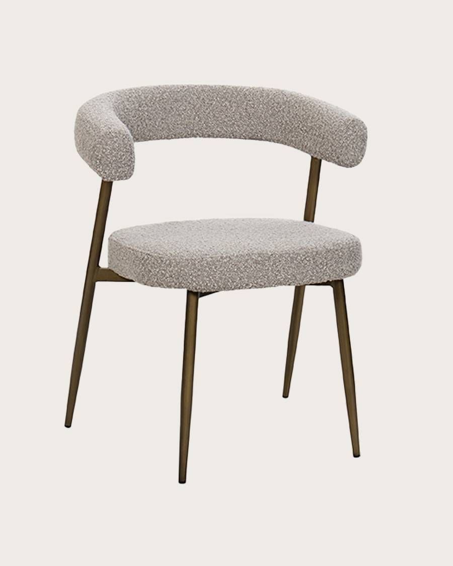 Agda - Lot de 2 chaises Agda en tissu et pieds métal - UNIQKA - Imagen 1