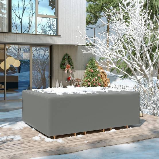 Housse protection salon jardin Oxford 600D imperméable anti-UV 275x205x90 gris - ComfortXL Outdoor Living - Image 9