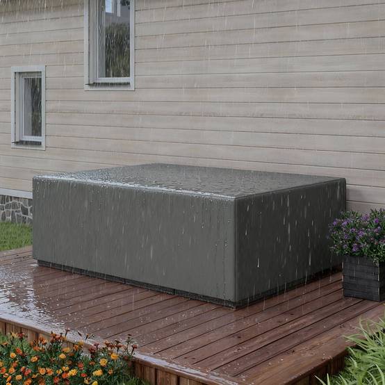 Housse protection salon jardin Oxford 600D imperméable anti-UV 275x205x90 gris - ComfortXL Outdoor Living - Image 4