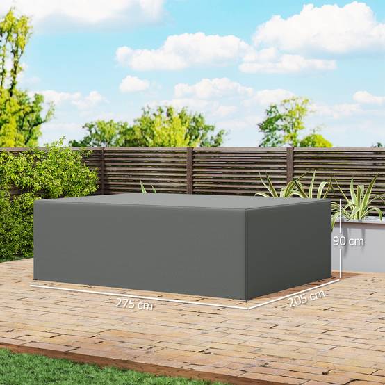Housse protection salon jardin Oxford 600D imperméable anti-UV 275x205x90 gris - ComfortXL Outdoor Living - Image 5