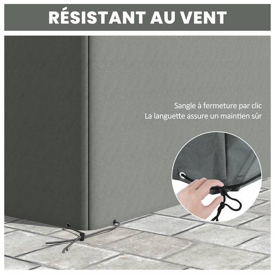 Housse protection salon jardin Oxford 600D imperméable anti-UV 275x205x90 gris - ComfortXL Outdoor Living - Image 8