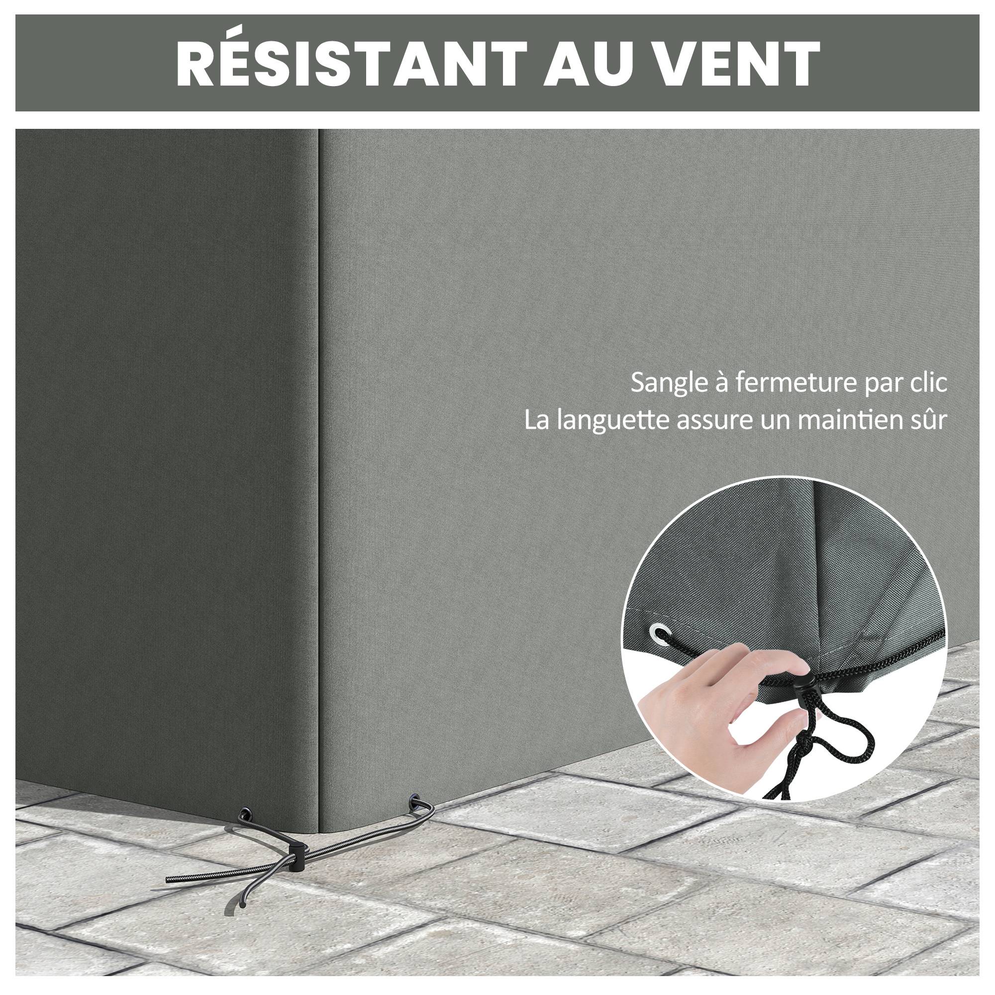Housse protection salon jardin Oxford 600D imperméable anti-UV 275x205x90 gris - ComfortXL Outdoor Living - Image 8