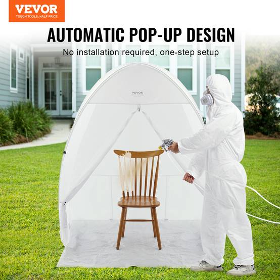 Vevor - VEVOR Cabine peinture aérosol 60x60x70 po, portable, plancher, fenêtre. Pliable, bricolage. - Image 2