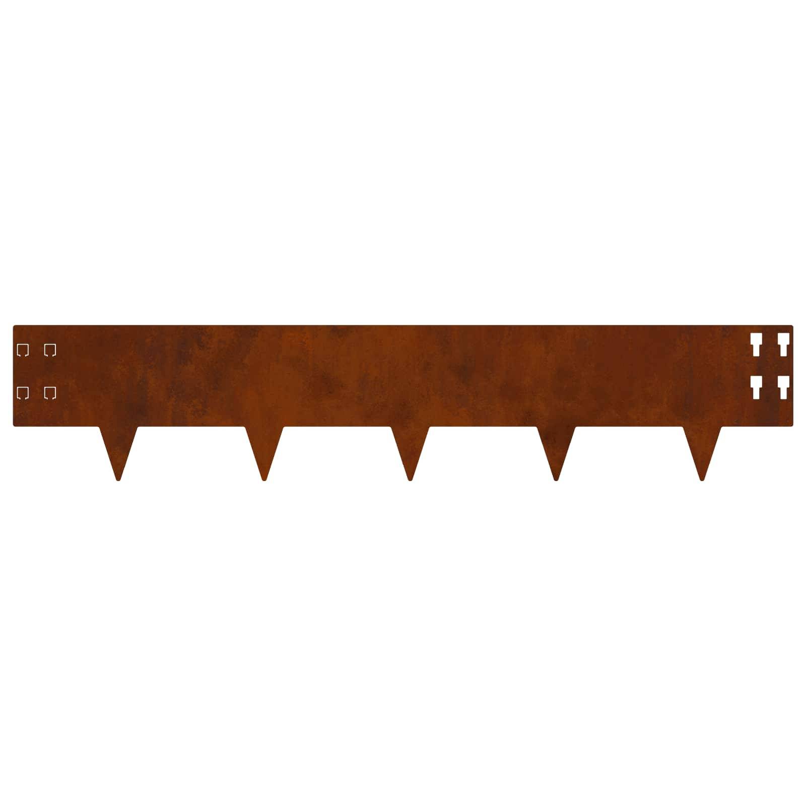 Bordure de jardin acier aménagement extérieur démarcation 10pcs 100x20cm rouillé - ComfortXL Outdoor Living - Image 6