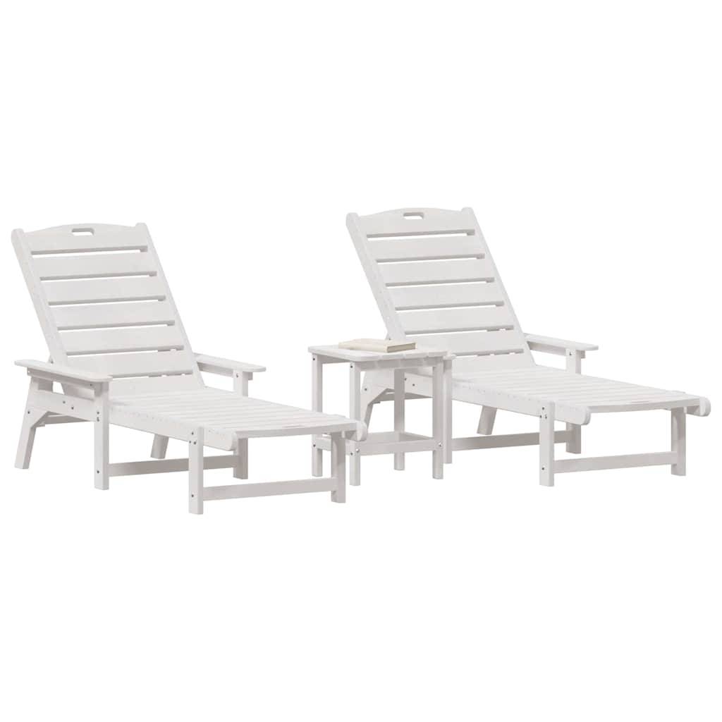 Vidaxl - Transat 3 pcs Blanc Polyéthylène vidaXL 3335854 - Image 4