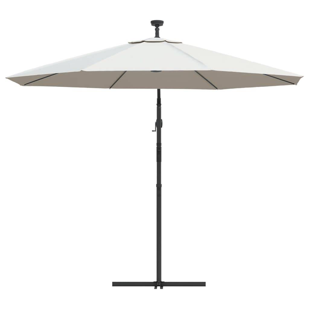 Vidaxl - Parasol avec éclairage LED 300cm Poteau en métal Sable vidaXL 42970 - Imagen 8