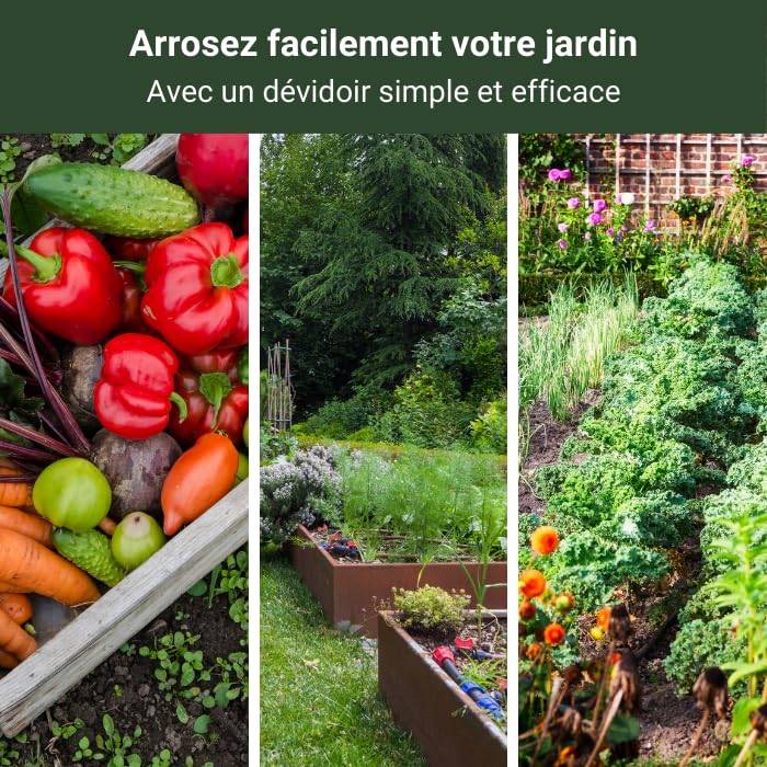 Jardibric - Jardibric - Dévidoir Arrosage Mural Automatique 35 m Ø12,5 mm - Enrouleur Rétractable Pivotant 180° - Rallonge 2 m + Lance et Raccords - Imagen 3
