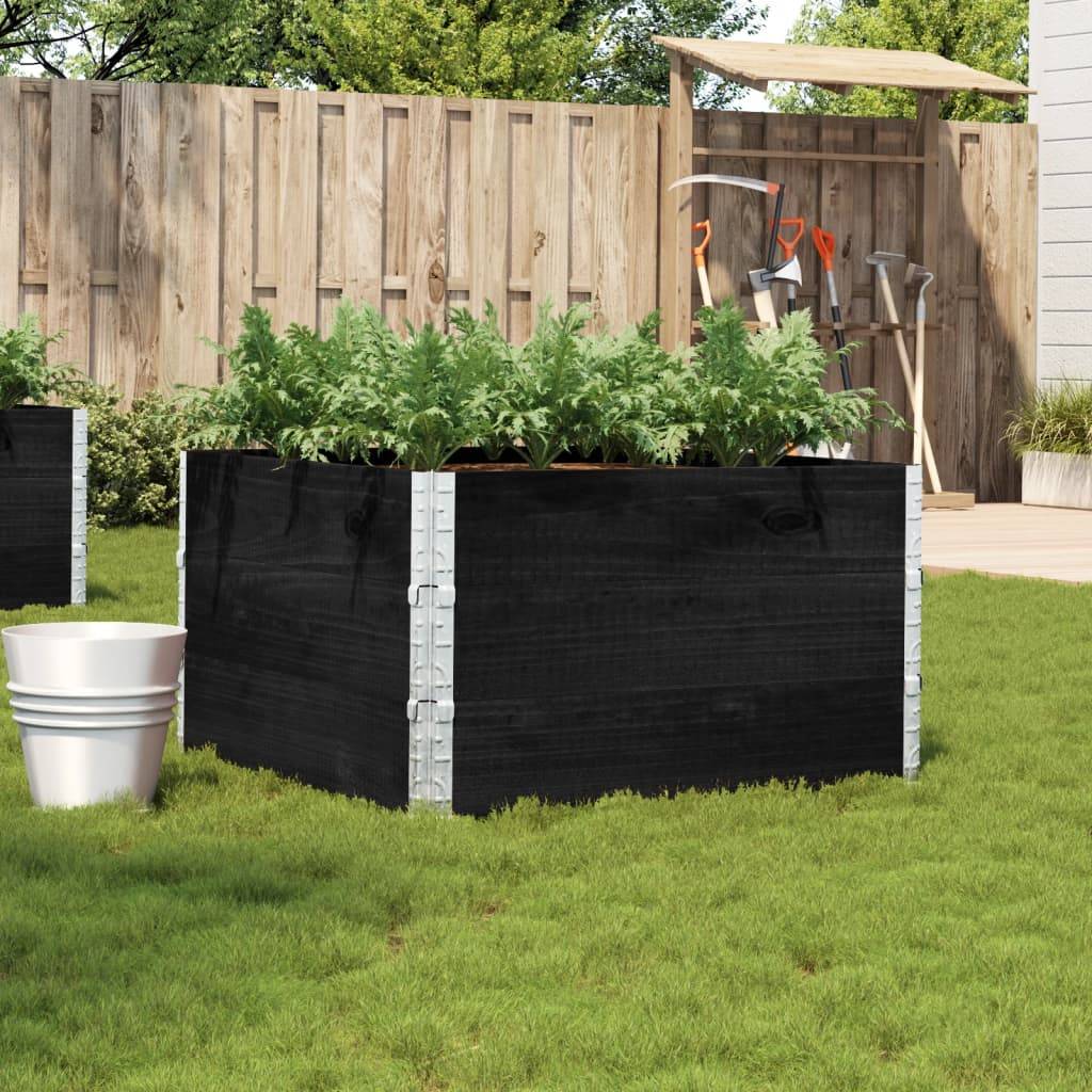 Jardinière bois de pin noir 100 x 100 x 60.5 cm - PANGIVO - Image 1