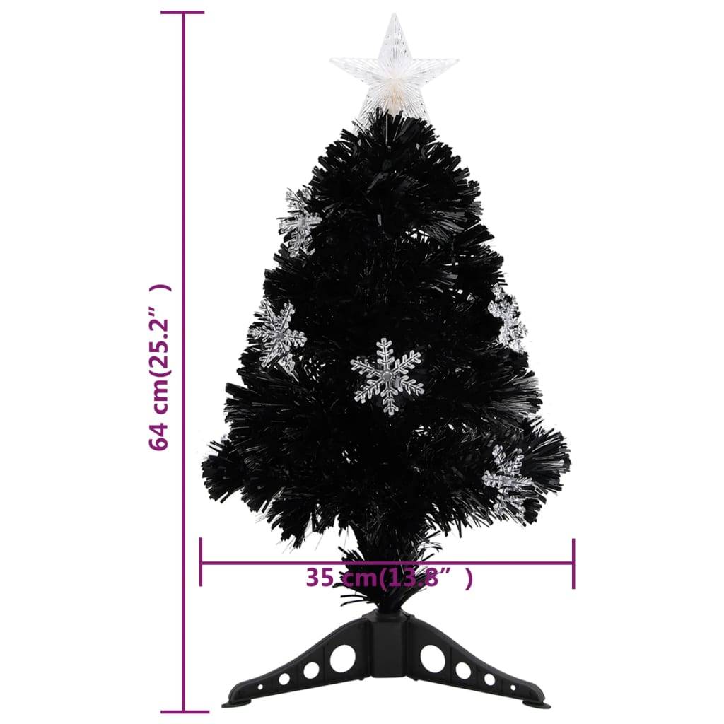 Maison Chic - Sapin de Noël - Arbre de Noël et flocons de neige LED Noir 64 cm Fibre optique - Image 9