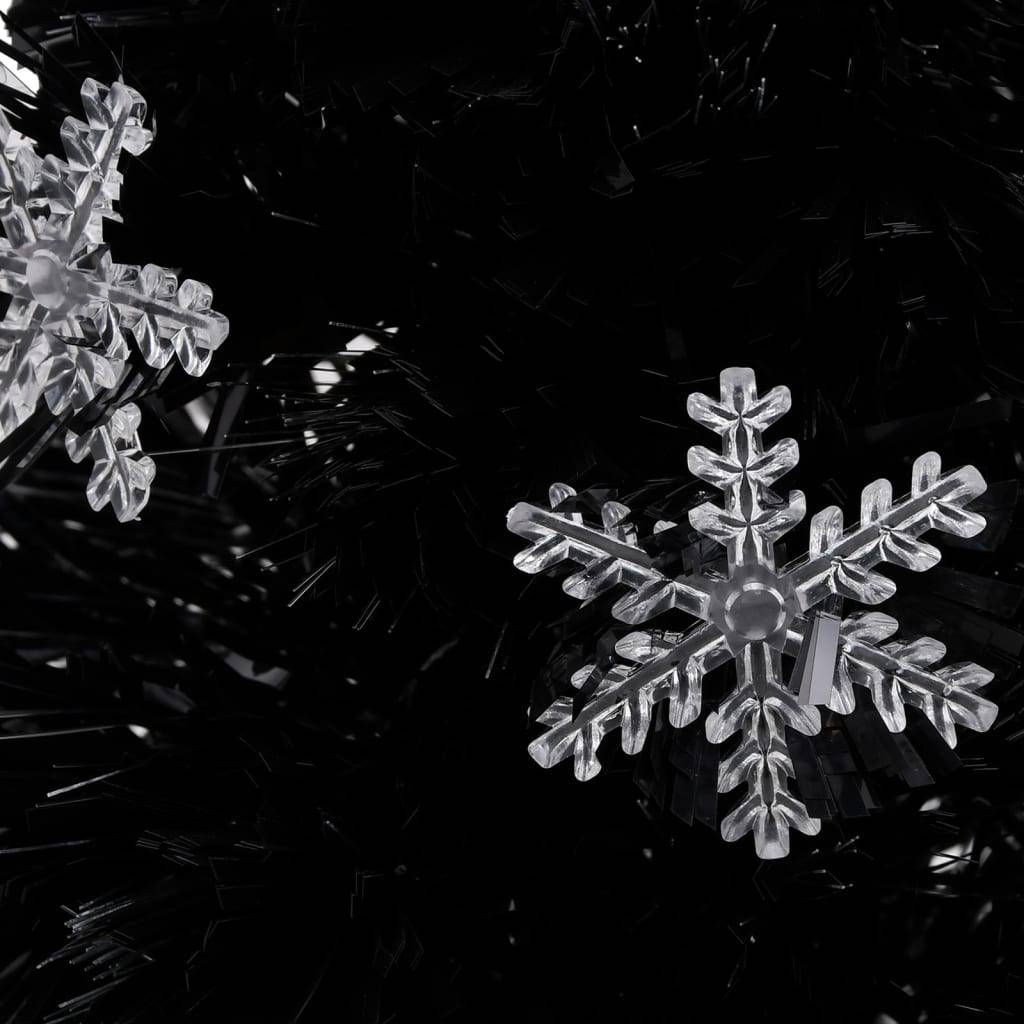 Maison Chic - Sapin de Noël - Arbre de Noël et flocons de neige LED Noir 64 cm Fibre optique - Image 4