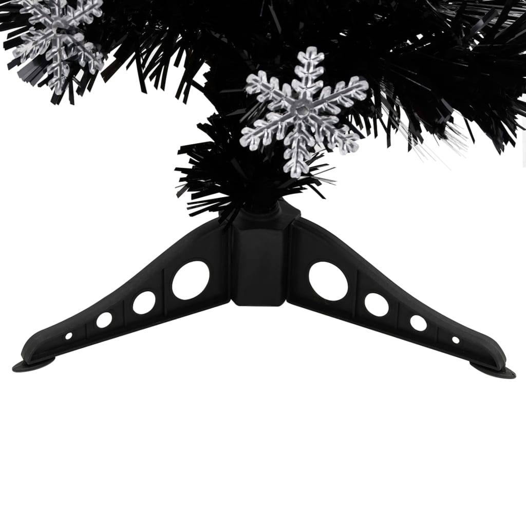 Maison Chic - Sapin de Noël - Arbre de Noël et flocons de neige LED Noir 64 cm Fibre optique - Image 8
