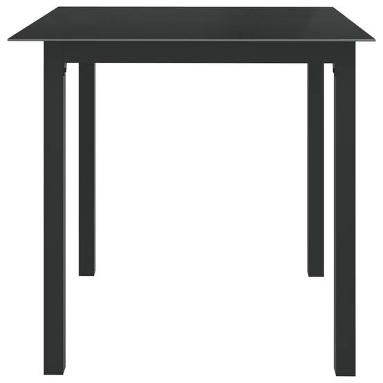Table de jardin Aluminium et verre noir 80 x 80 x 74 cm - PANGIVO - Image 3