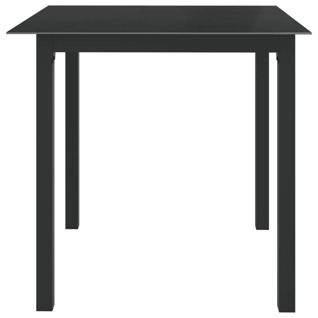 Table de jardin Aluminium et verre noir 80 x 80 x 74 cm - PANGIVO - Image 3