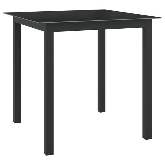 Table de jardin Aluminium et verre noir 80 x 80 x 74 cm - PANGIVO - Image 1