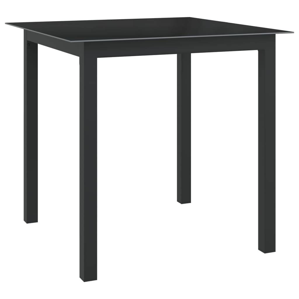 Table de jardin Aluminium et verre noir 80 x 80 x 74 cm - PANGIVO - Image 1