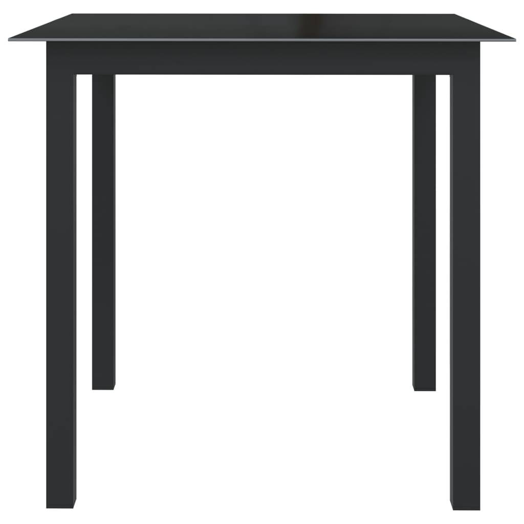Table de jardin Aluminium et verre noir 80 x 80 x 74 cm - PANGIVO - Image 2