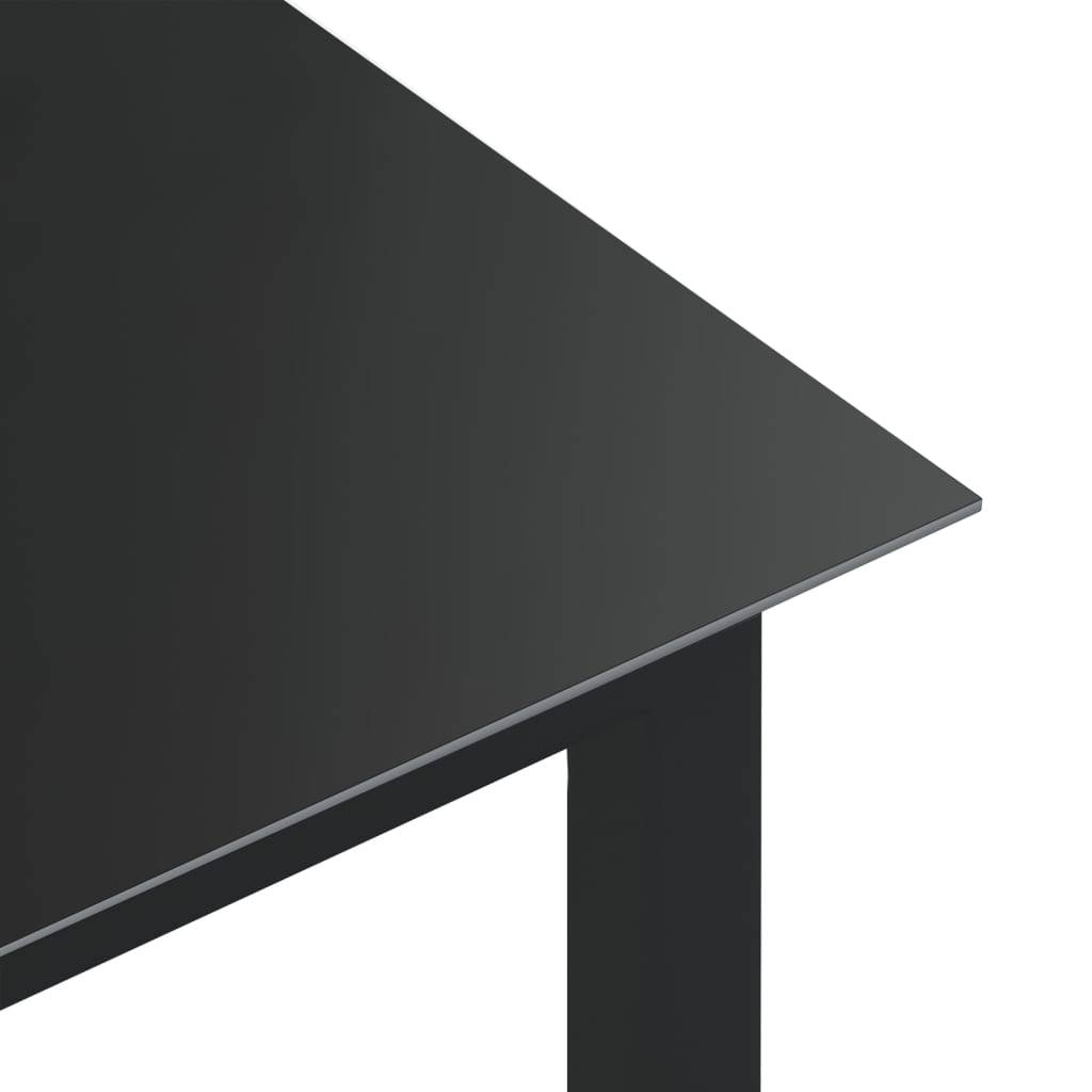 Table de jardin Aluminium et verre noir 80 x 80 x 74 cm - PANGIVO - Image 4