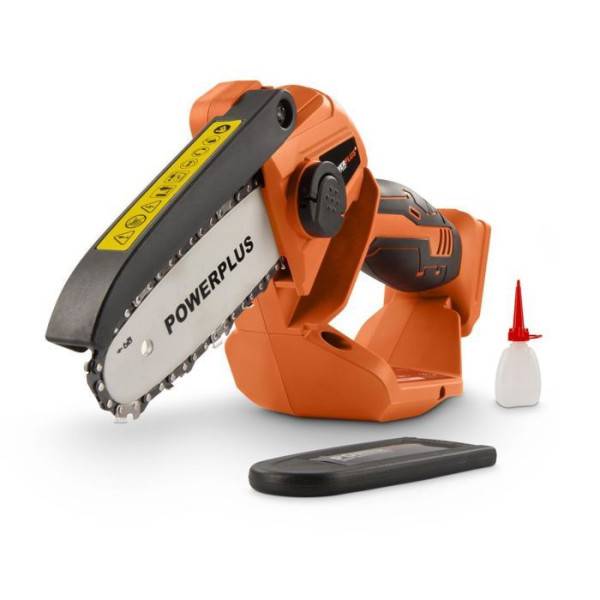 Dual Power Tronçonneuse a Batterie POWDPG7572, 20 V, Guide de 100 mm a 14 Dents sans Batterie ni Chargeur - Image 1