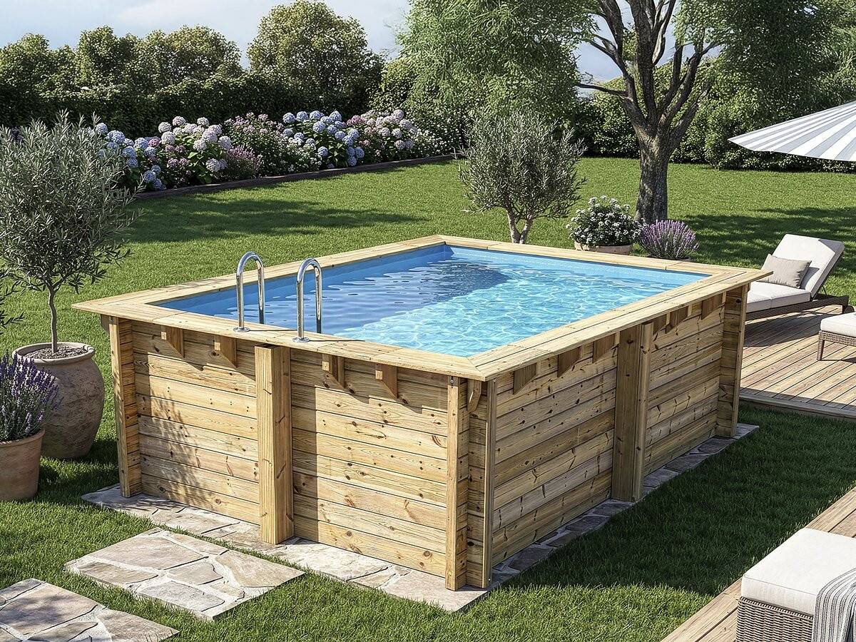 Habitat Et Jardin - Piscine Bois Rectangle " Zanzibar "- 3.50 X 2.30 X 1.24 M - Bâche à Bulles 180 µ - Bâche Hiver 280 G/m² -habitat Et Jardin - Image 3