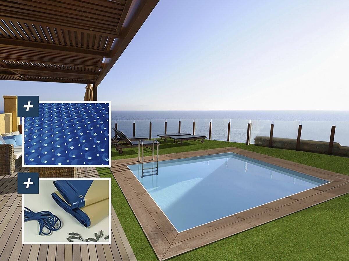 Habitat Et Jardin - Piscine Bois Rectangle " Zanzibar "- 3.50 X 2.30 X 1.24 M - Bâche à Bulles  180 µ - Bâche Hiver  280 G/m² -habitat Et Jardin - Image 2