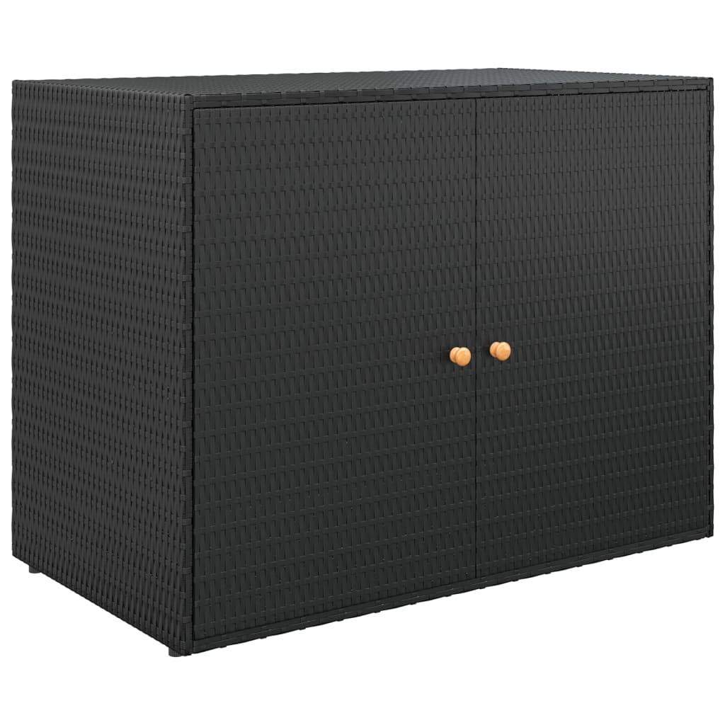 Armoire de jardin - Armoire d'extérieur - Armoire de rangement jardin Noir 100x55,5x80 cm Résine tressée - Image 1