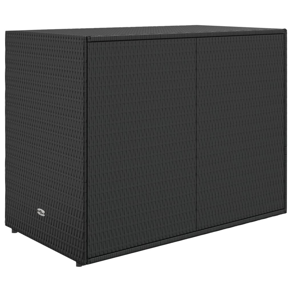 Armoire de jardin - Armoire d'extérieur - Armoire de rangement jardin Noir 100x55,5x80 cm Résine tressée - Image 6