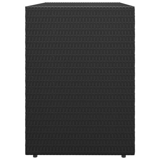 Armoire de jardin - Armoire d'extérieur - Armoire de rangement jardin Noir 100x55,5x80 cm Résine tressée - Image 5