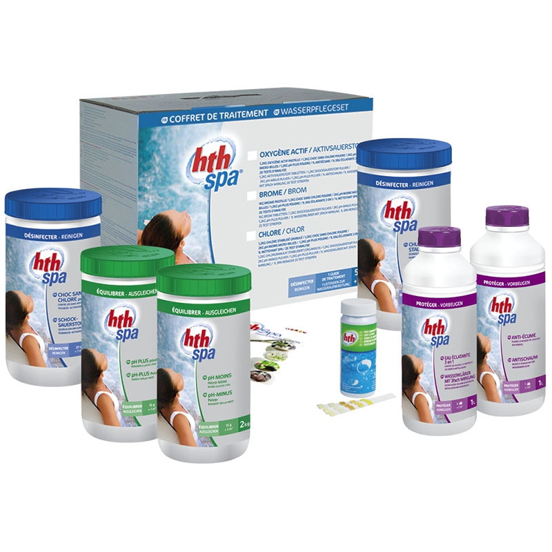 Kit complet de traitement hth Spa au chlore - 5,6 kg + 2 l - Imagen 1