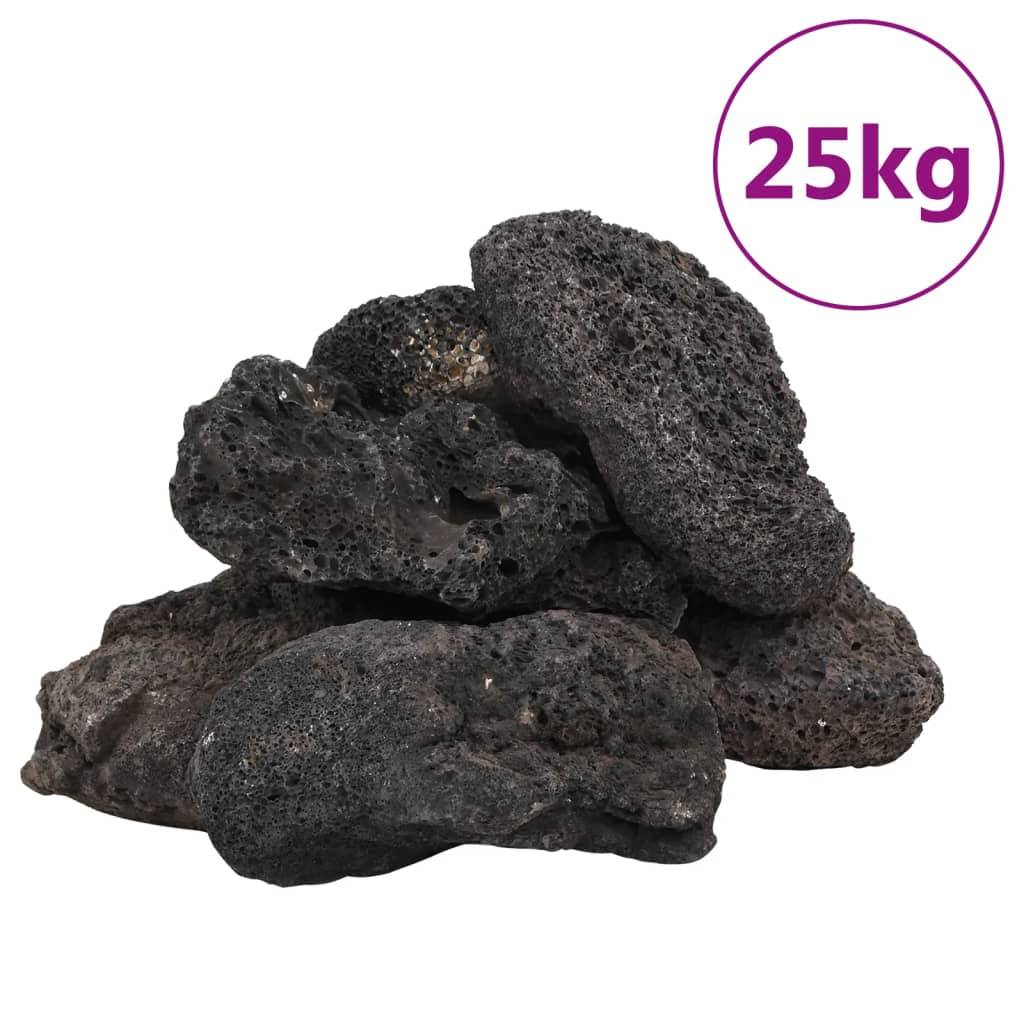 Grosses Roches Volcaniques pour Gabion et Rocaille 25 kg Noir 10-30 cm - ComfortXL Outdoor Living - Image 2
