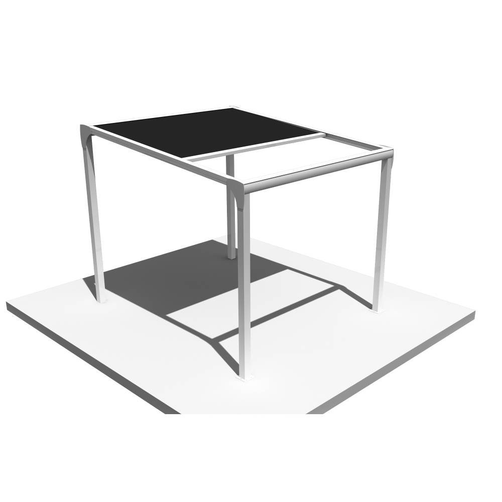 Pergola toile TILA îlot 4,00x3,00m Motorisé à télécommande + manœuvre de secours (Noir - Blanc) - Alia Productions - Imagen 3