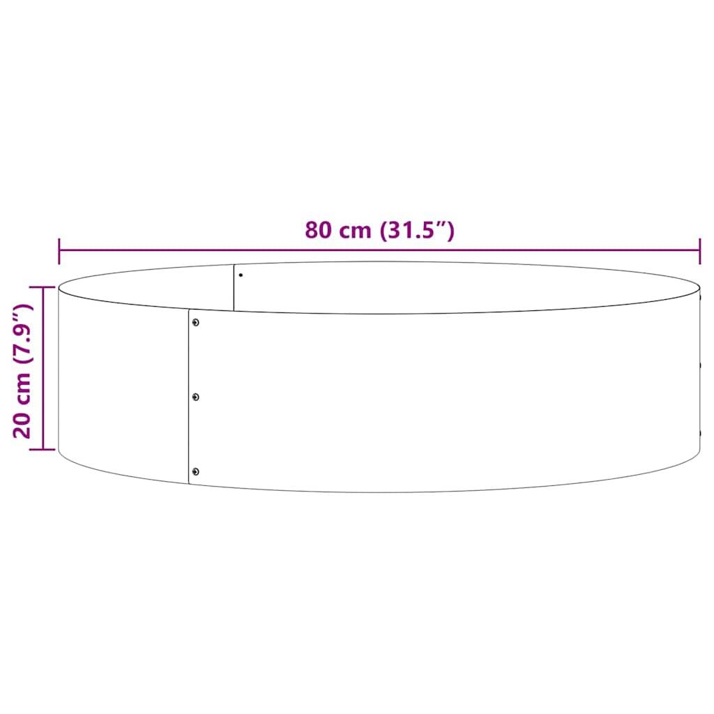 Grande Bordure de Jardin Ronde Acier pour Massif ou Arbre Ø 80x20 cm Blanc - ComfortXL Outdoor Living - Image 9