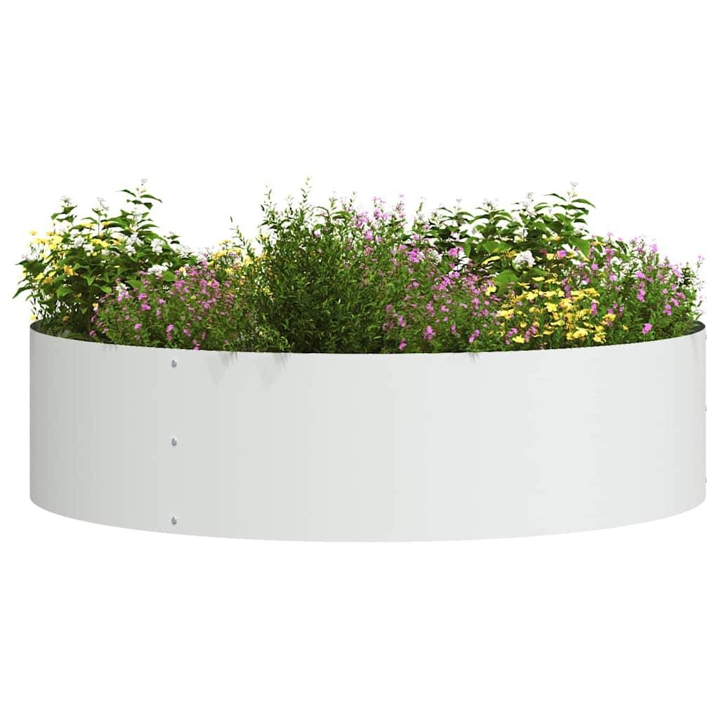 Grande Bordure de Jardin Ronde Acier pour Massif ou Arbre Ø 80x20 cm Blanc - ComfortXL Outdoor Living - Image 3