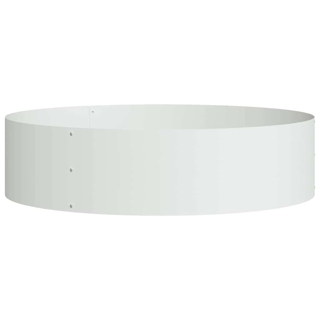 Grande Bordure de Jardin Ronde Acier pour Massif ou Arbre Ø 80x20 cm Blanc - ComfortXL Outdoor Living - Image 2