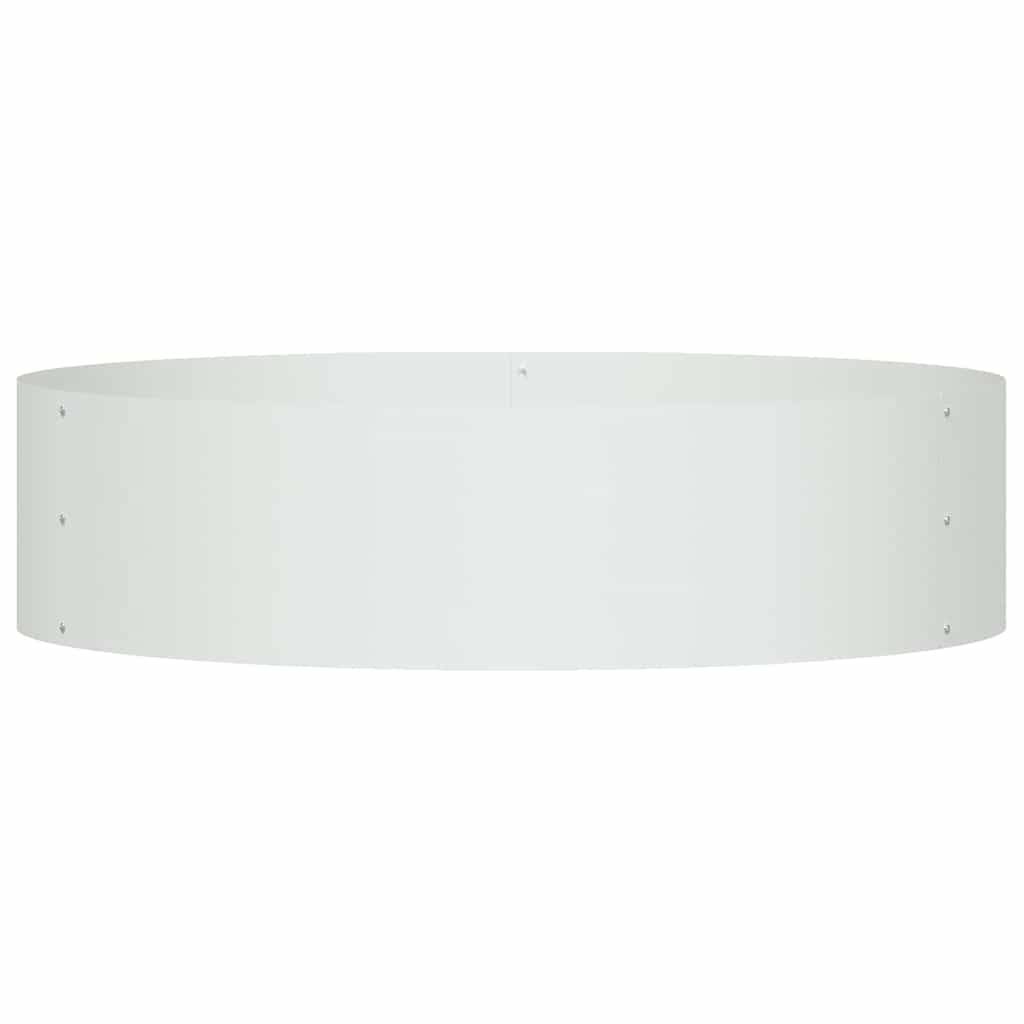 Grande Bordure de Jardin Ronde Acier pour Massif ou Arbre Ø 80x20 cm Blanc - ComfortXL Outdoor Living - Image 5