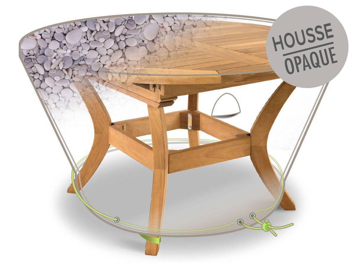 Housse de protection Cover Print galets pour table de jardin ronde - Ø 120 x 50 cm