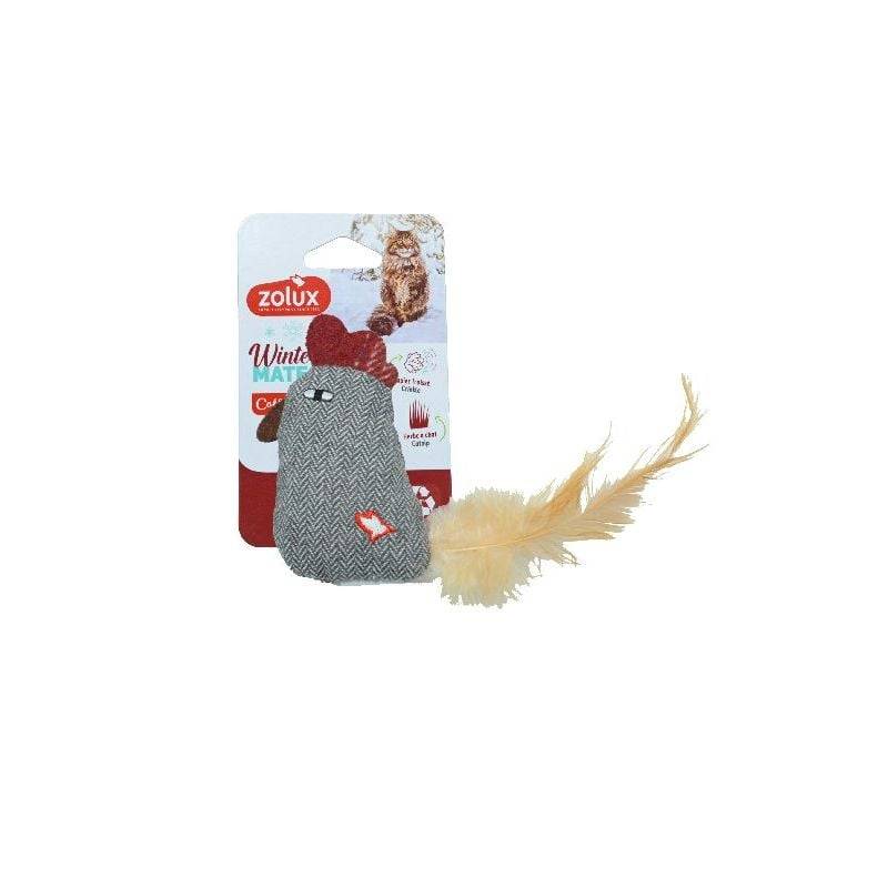 Zolux - Juguete para gatos de peluche con forma de gallina Winter 1,007 kg - ZOLUX