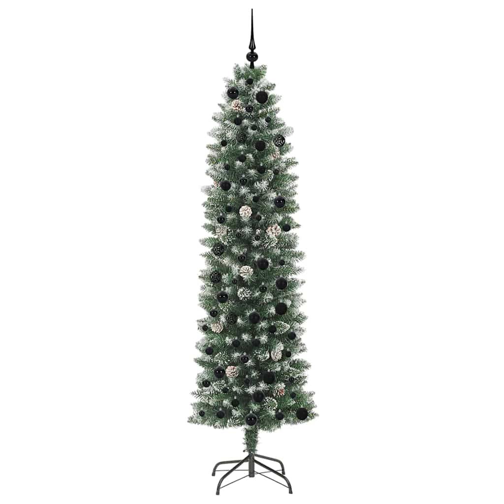 ComfortXL - Kit Sapin de Noël Slim 210 cm Floconné avec 300 LED, 120 Boules et Pommes de Pin – ComfortXL Outdoor Living - Image 4