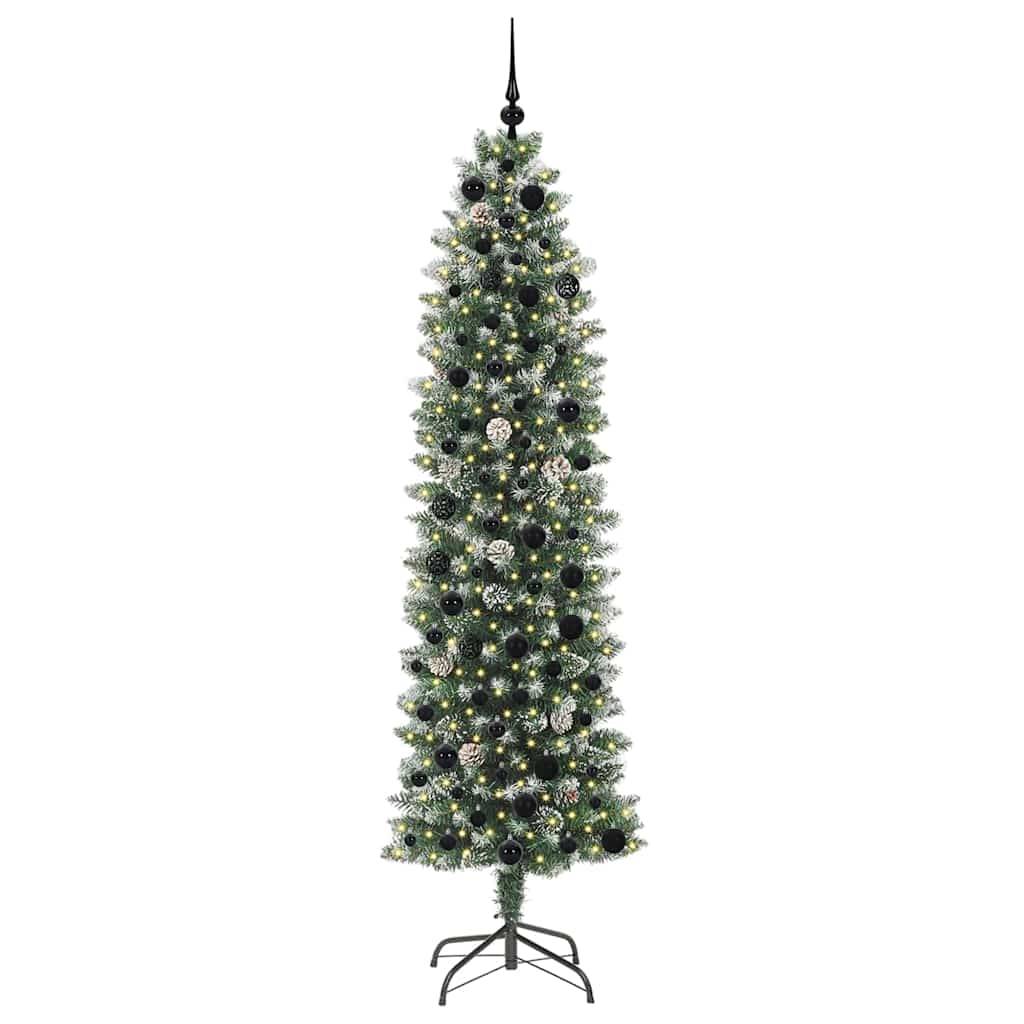 ComfortXL - Kit Sapin de Noël Slim 210 cm Floconné avec 300 LED, 120 Boules et Pommes de Pin – ComfortXL Outdoor Living - Image 3