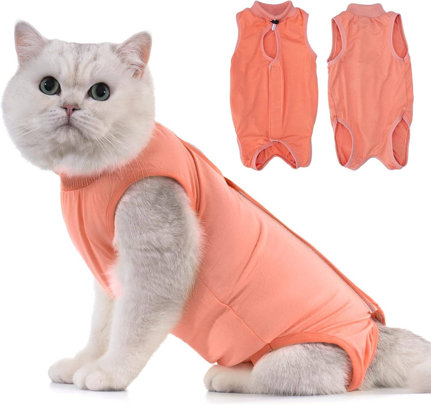 Combinaison de Récupération pour Chat Anti Léchage Orange L
