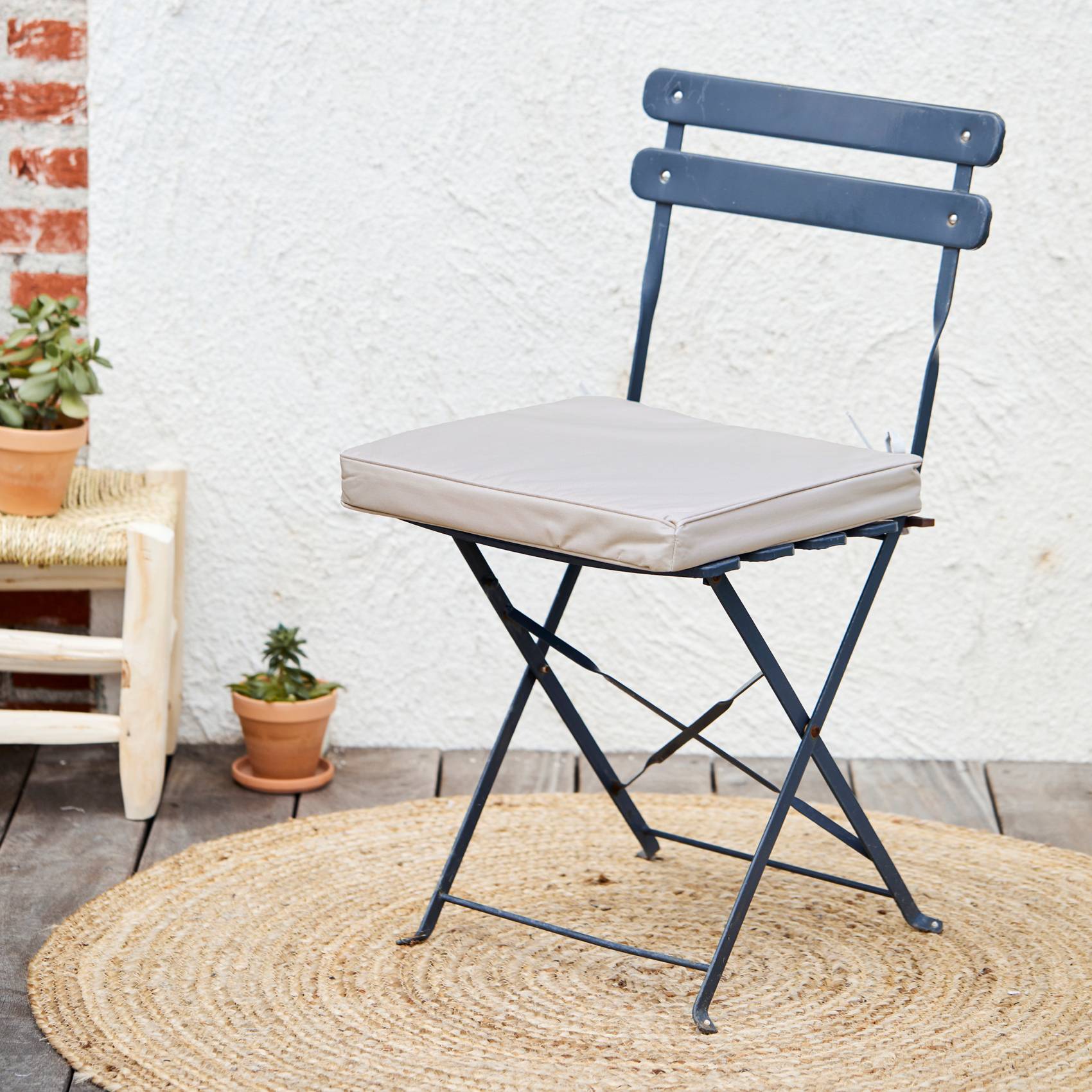 Home Maison - Galette de chaise extérieur imperméable et déhoussable MINORQUE - HOME MAISON - Polyester - Beige - Imagen 3