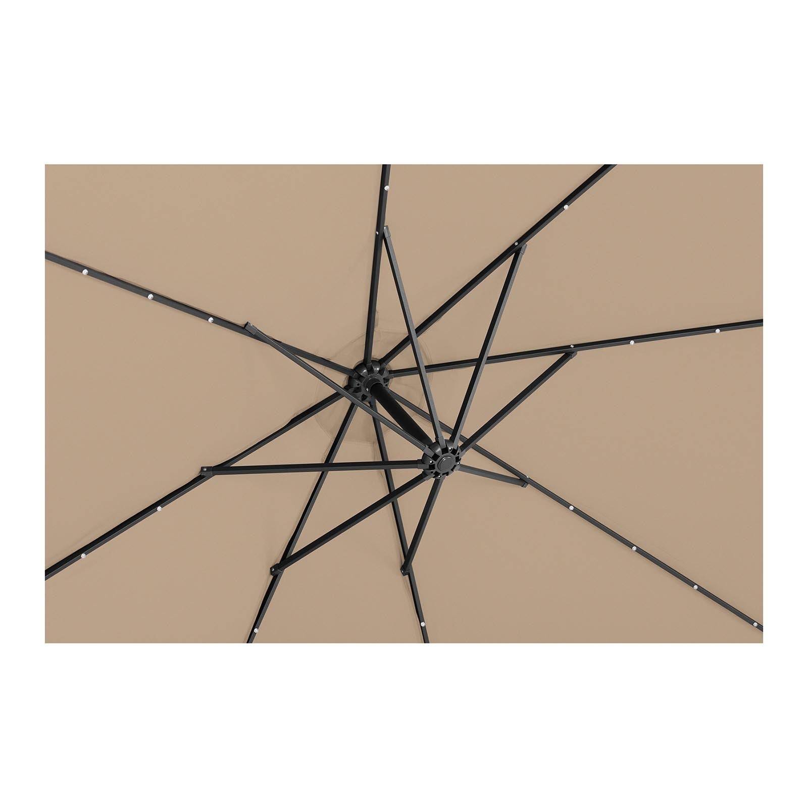 Helloshop26 - Parasol déporté avec LED - taupe - rond - diamètre 300 cm - inclinable - Imagen 5