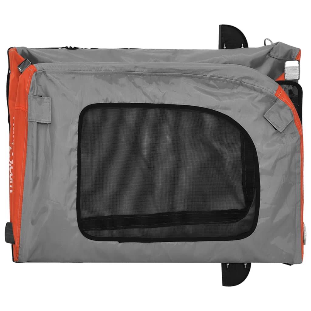 Remorque de vélo pour animaux fer et tissu Oxford orange et gris 69 x 133.5 x 73.5 cm - PANGIVO - Image 10