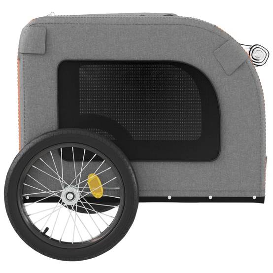 Remorque de vélo pour animaux fer et tissu Oxford orange et gris 69 x 133.5 x 73.5 cm - PANGIVO - Image 7