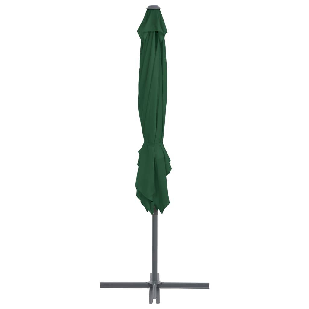 Helloshop26 - Parasol meuble de jardin en porte-à-faux avec mât en acier 250 x 250 cm vert - Imagen 4