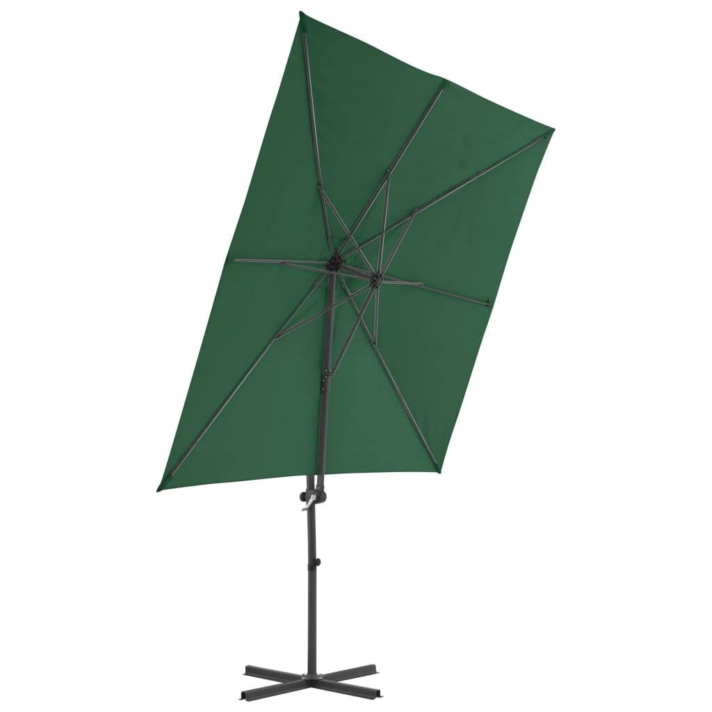 Helloshop26 - Parasol meuble de jardin en porte-à-faux avec mât en acier 250 x 250 cm vert - Imagen 3