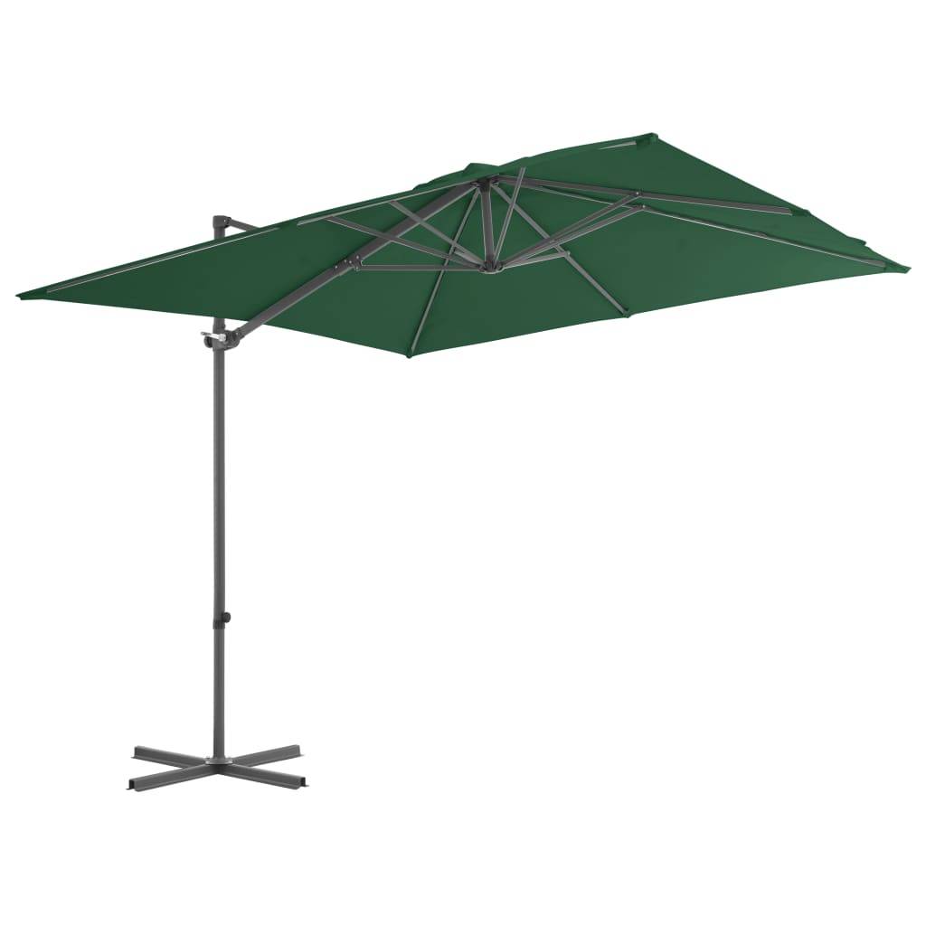 Helloshop26 - Parasol meuble de jardin en porte-à-faux avec mât en acier 250 x 250 cm vert - Imagen 2