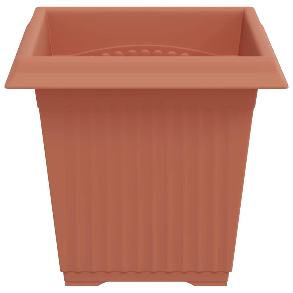 Grand Lot 24 Pots de Fleurs Carrés Plastique Drainage 16x16x14 cm Rouge brique - ComfortXL Outdoor Living - Image 6