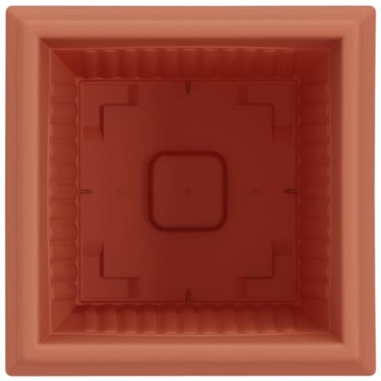 Grand Lot 24 Pots de Fleurs Carrés Plastique Drainage 16x16x14 cm Rouge brique - ComfortXL Outdoor Living - Image 7