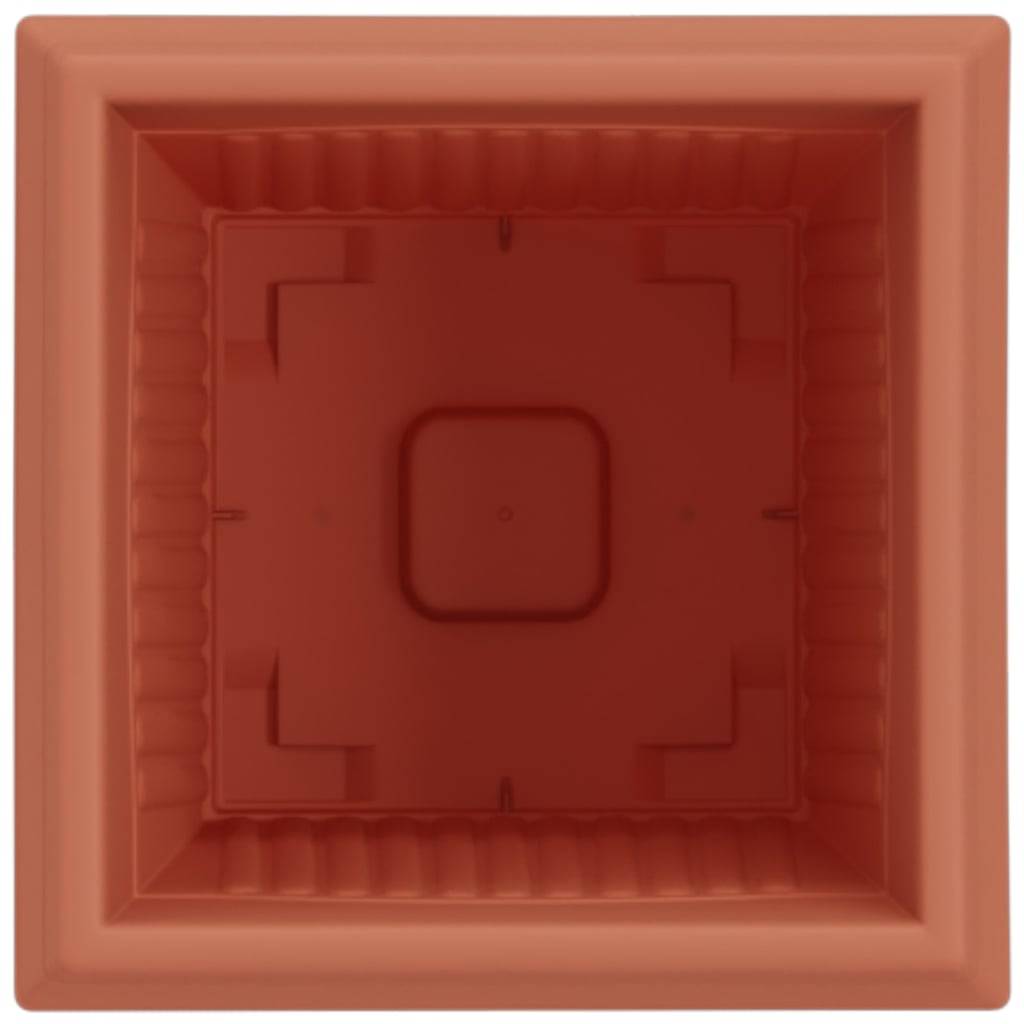 Grand Lot 24 Pots de Fleurs Carrés Plastique Drainage 16x16x14 cm Rouge brique - ComfortXL Outdoor Living - Image 7