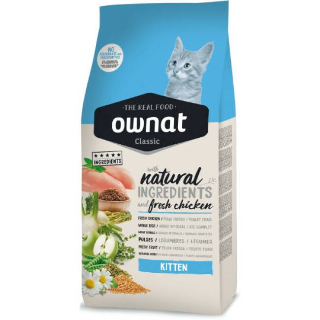 Croquettes Ownat Classic Kitten pour chaton - Sac 4 kg
